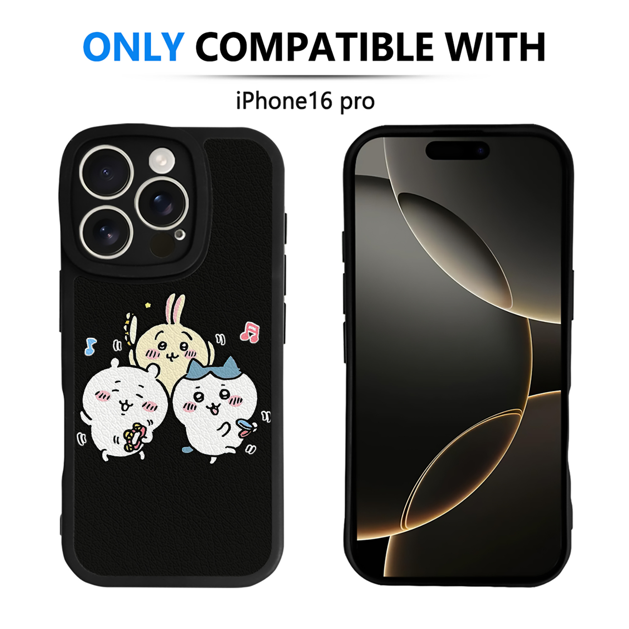 （画像用） ちいかわ ハチワレ Chii-kawa hachiware 【iPhone 16シリーズ対応】シリコンスマホケース（レザー調） 材質：シリコン